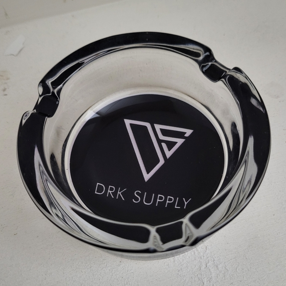 DRK Supply Glass Ashtray NWOT